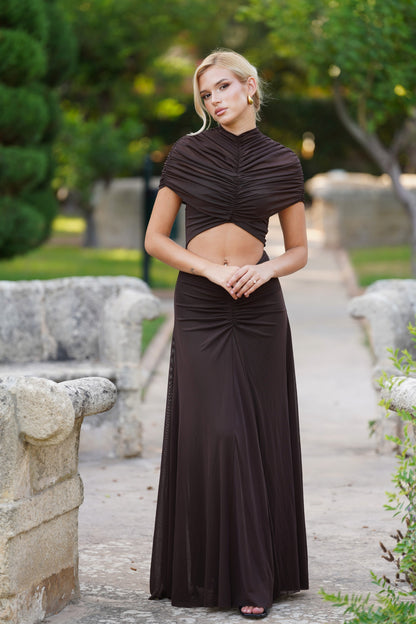 Vestido Nocturne Marrón Chocolate