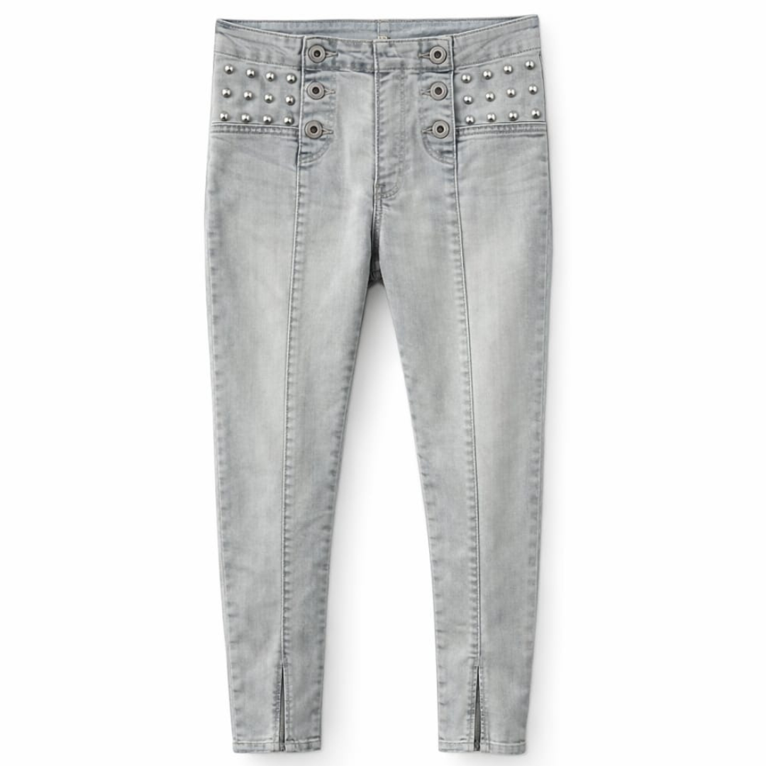 Jeans Botones Tiro Alto