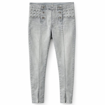 Jeans Botones Tiro Alto