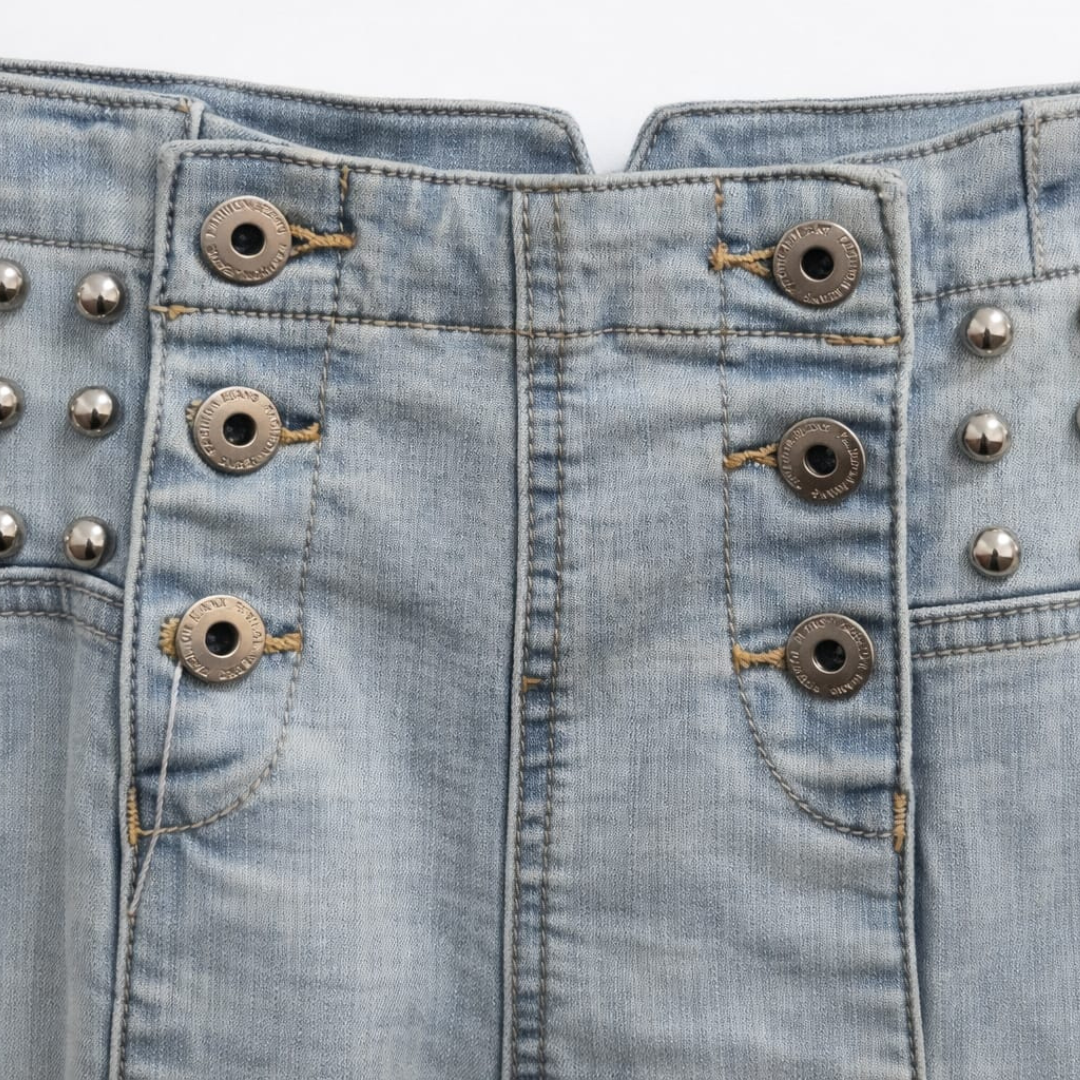 Jeans Botones Tiro Alto